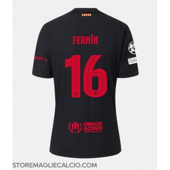 Barcelona Fermin Lopez #16 Maglia Gara Trasferta Repliche 2024-25 Maniche Corte